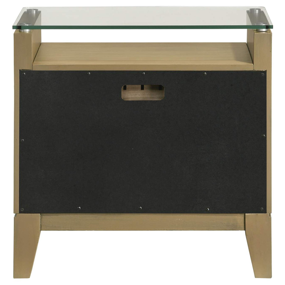 224922 Granada 2-drawer Glass Top Nightstand Natural Pine