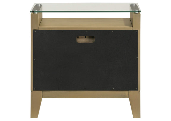 224922 Granada 2-drawer Glass Top Nightstand Natural Pine