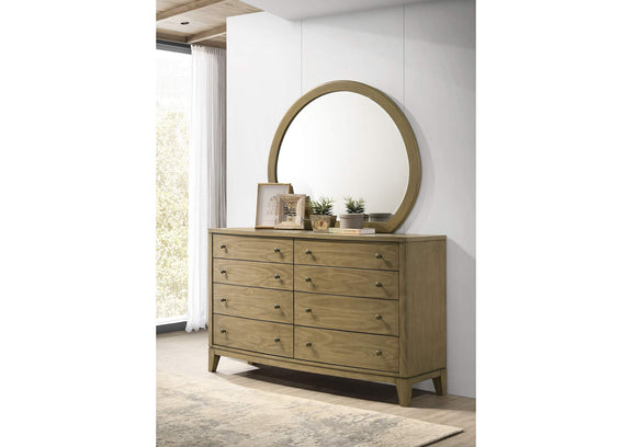 224923M Granada 8-drawer Dresser and Mirror Natural Pine