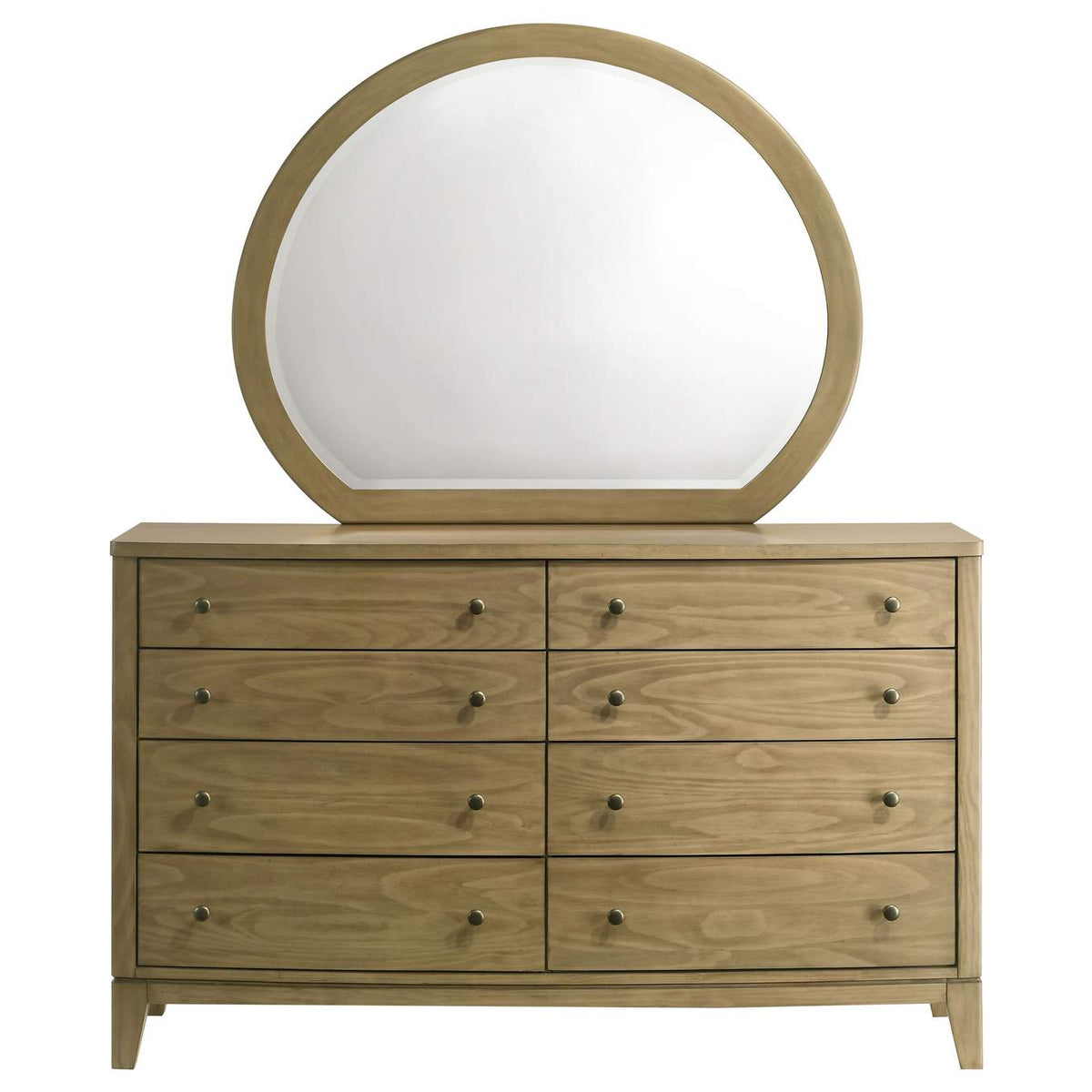 224923M Granada 8-drawer Dresser and Mirror Natural Pine