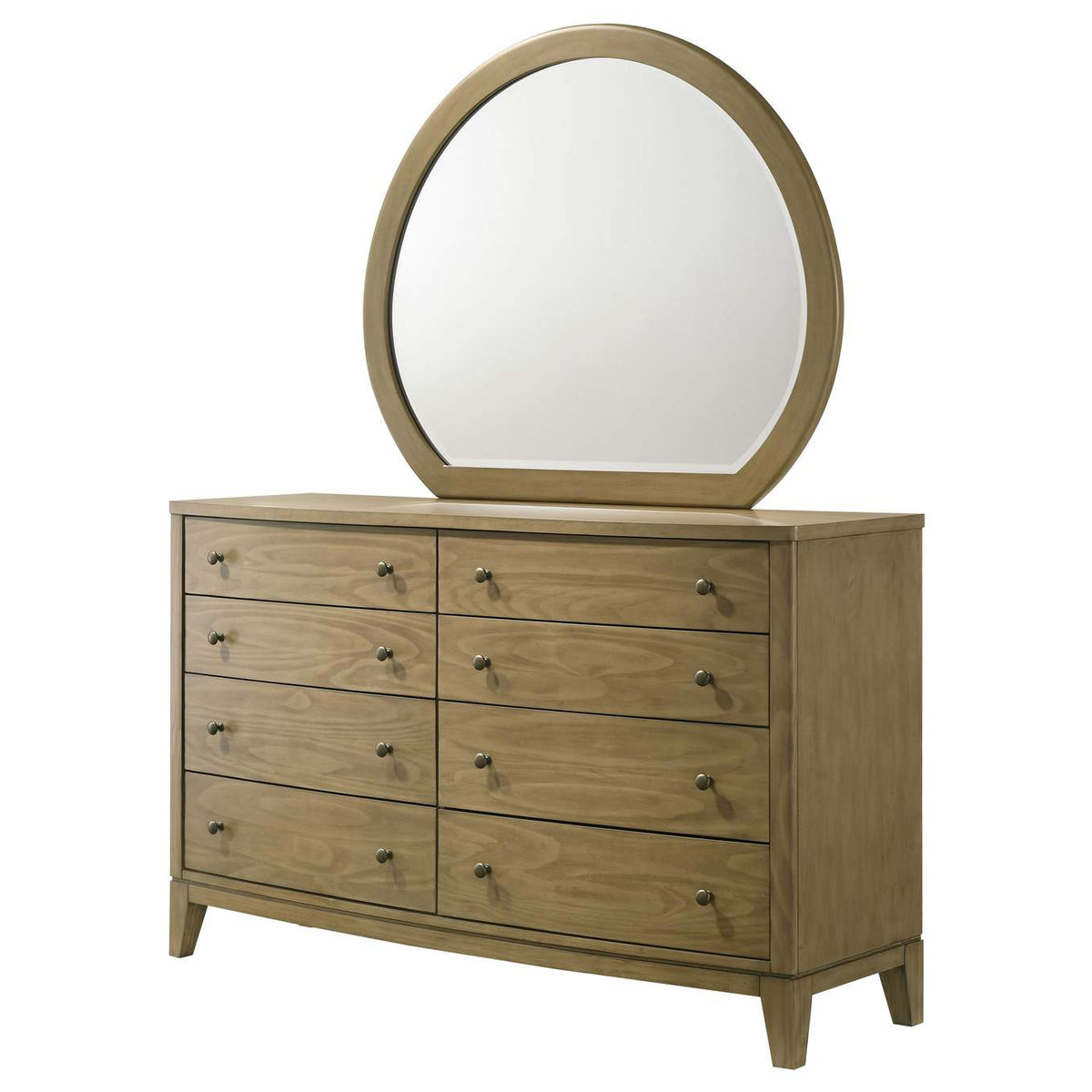 224923M Granada 8-drawer Dresser and Mirror Natural Pine
