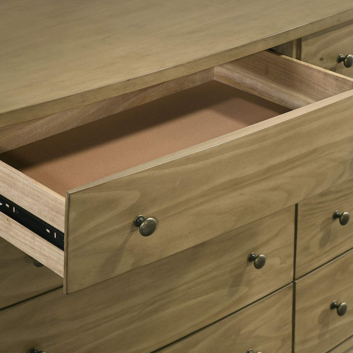 224923M Granada 8-drawer Dresser and Mirror Natural Pine
