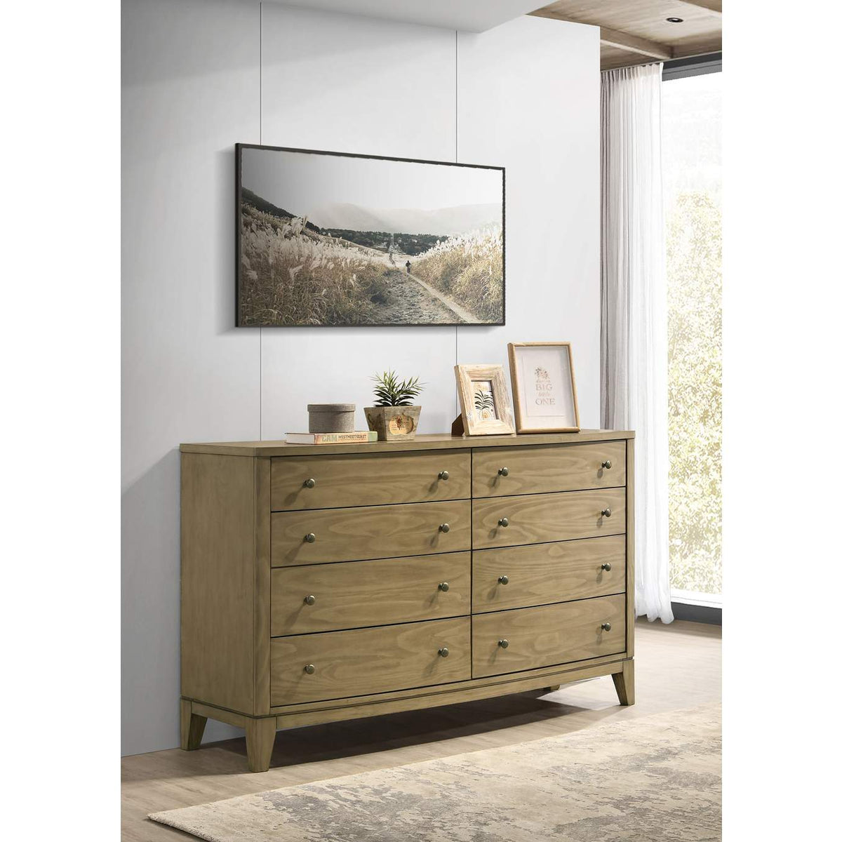 224923 Granada 8-drawer Dresser Cabinet Natural Pine