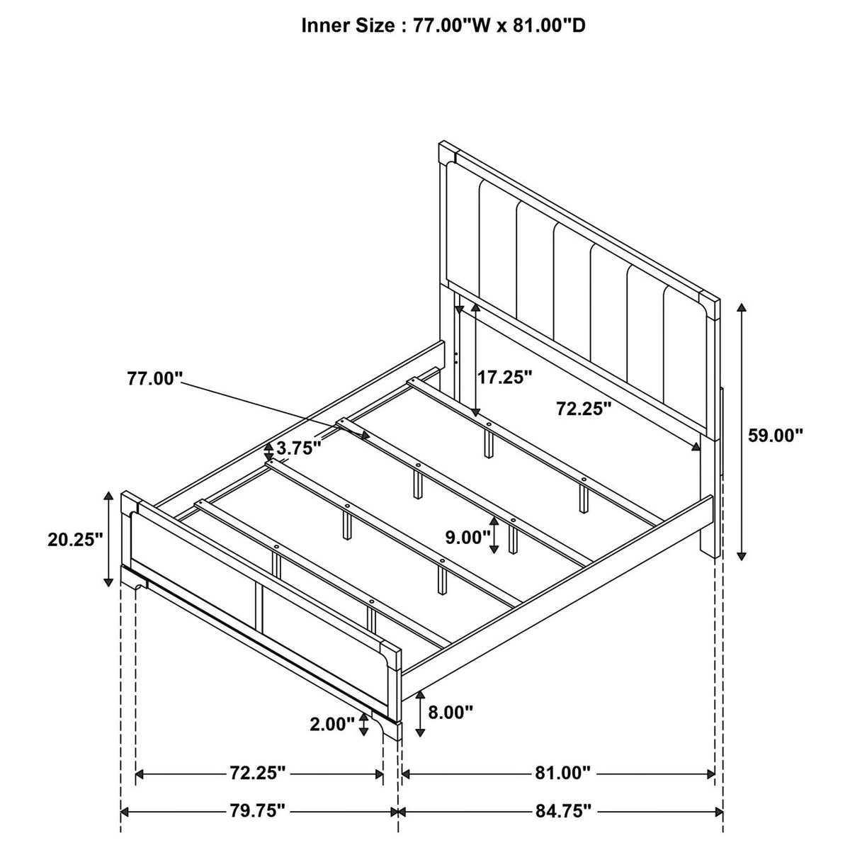 224930KE Gran Park 59-inch Eastern King Panel Bed Dark Cocoa