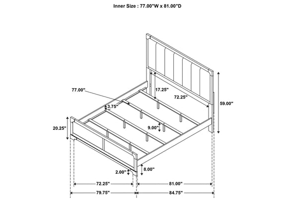 224930KE Gran Park 59-inch Eastern King Panel Bed Dark Cocoa
