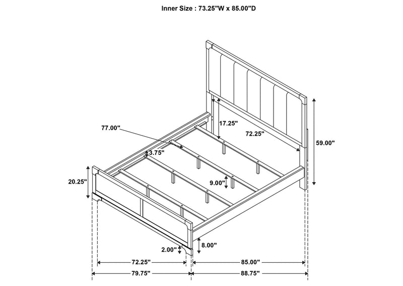 224930KW Gran Park 59-inch California King Panel Bed Dark Cocoa