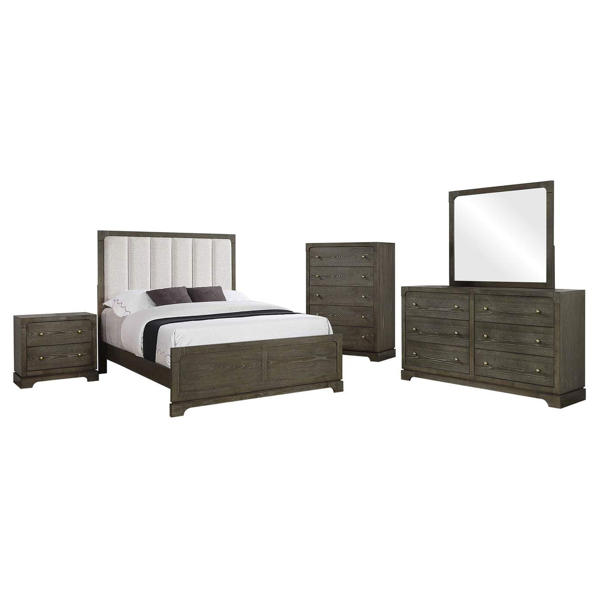 224930Q-S5 Gran Park 5-piece Queen Bedroom Set Dark Cocoa