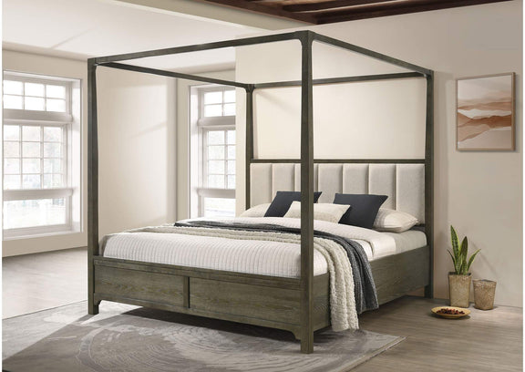 224931KW Gran Park California King Four Poster Canopy Bed Dark Cocoa