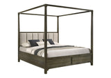 224931KW Gran Park California King Four Poster Canopy Bed Dark Cocoa