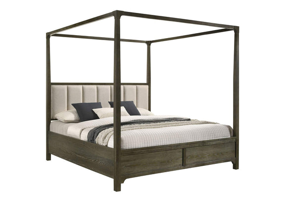 224931KW Gran Park California King Four Poster Canopy Bed Dark Cocoa