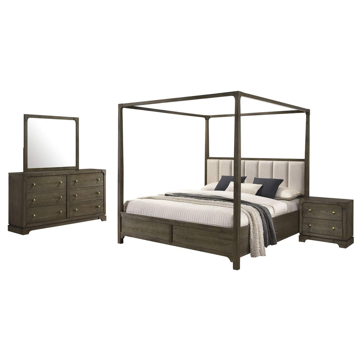 224931Q-S4 Gran Park 4-piece Queen Bedroom Set Dark Cocoa