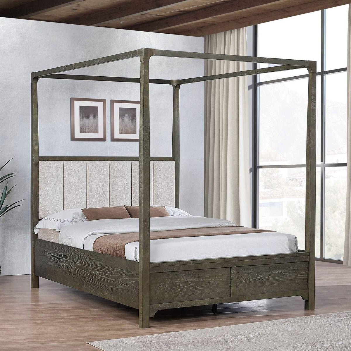 224931Q Gran Park Queen Canopy Bed Dark Cocoa