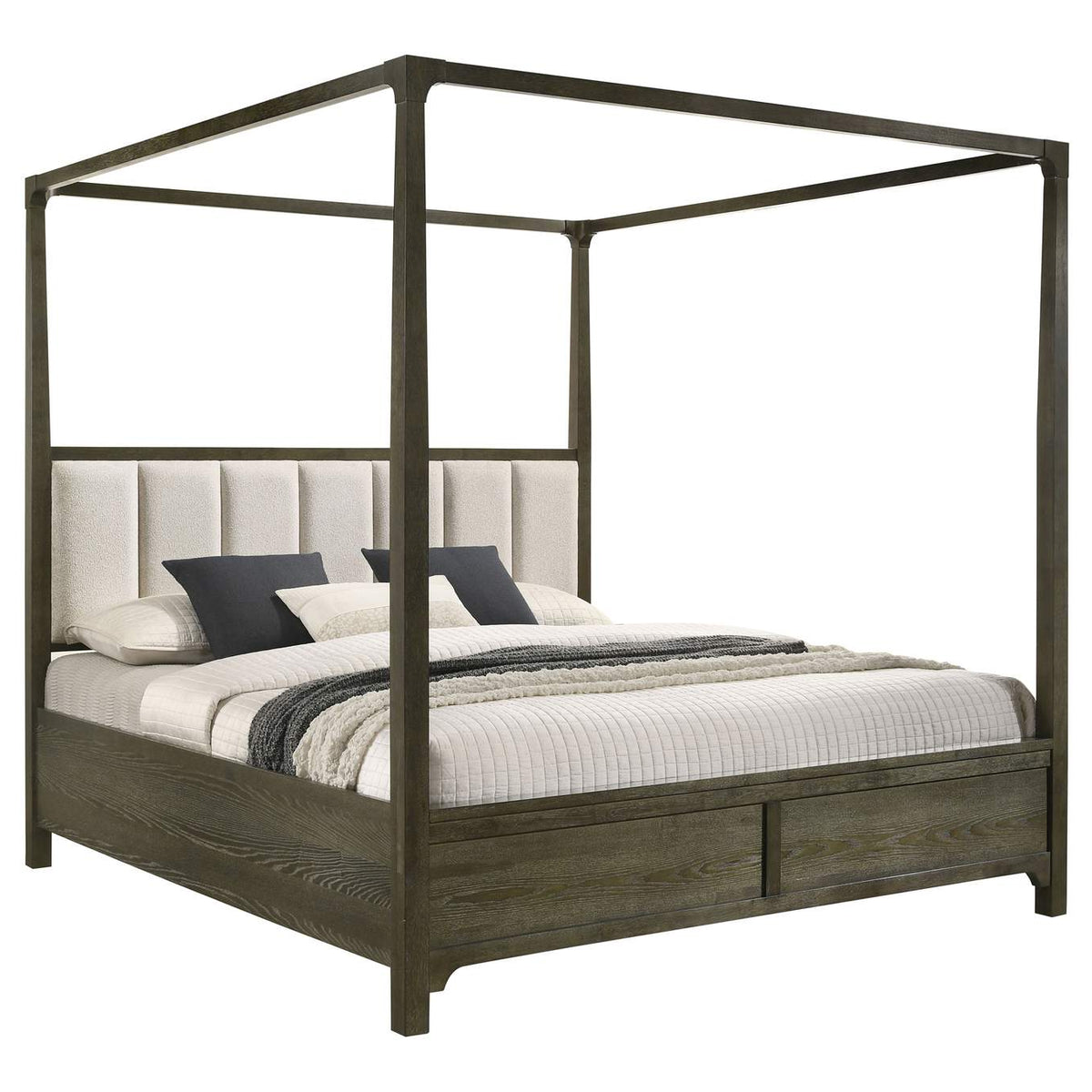 224931Q Gran Park Queen Canopy Bed Dark Cocoa