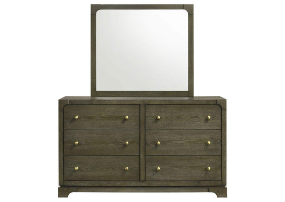 224933M Gran Park 6-drawer Dresser and Mirror Dark Cocoa