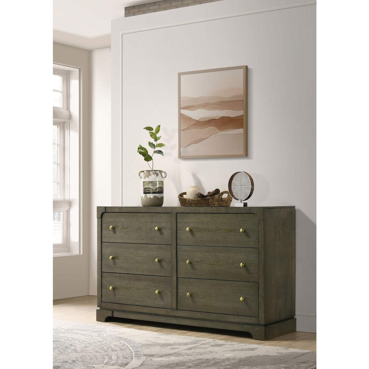 224933 Gran Park 6-drawer Dresser Cabinet Dark Cocoa