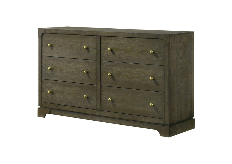 224933 Gran Park 6-drawer Dresser Cabinet Dark Cocoa
