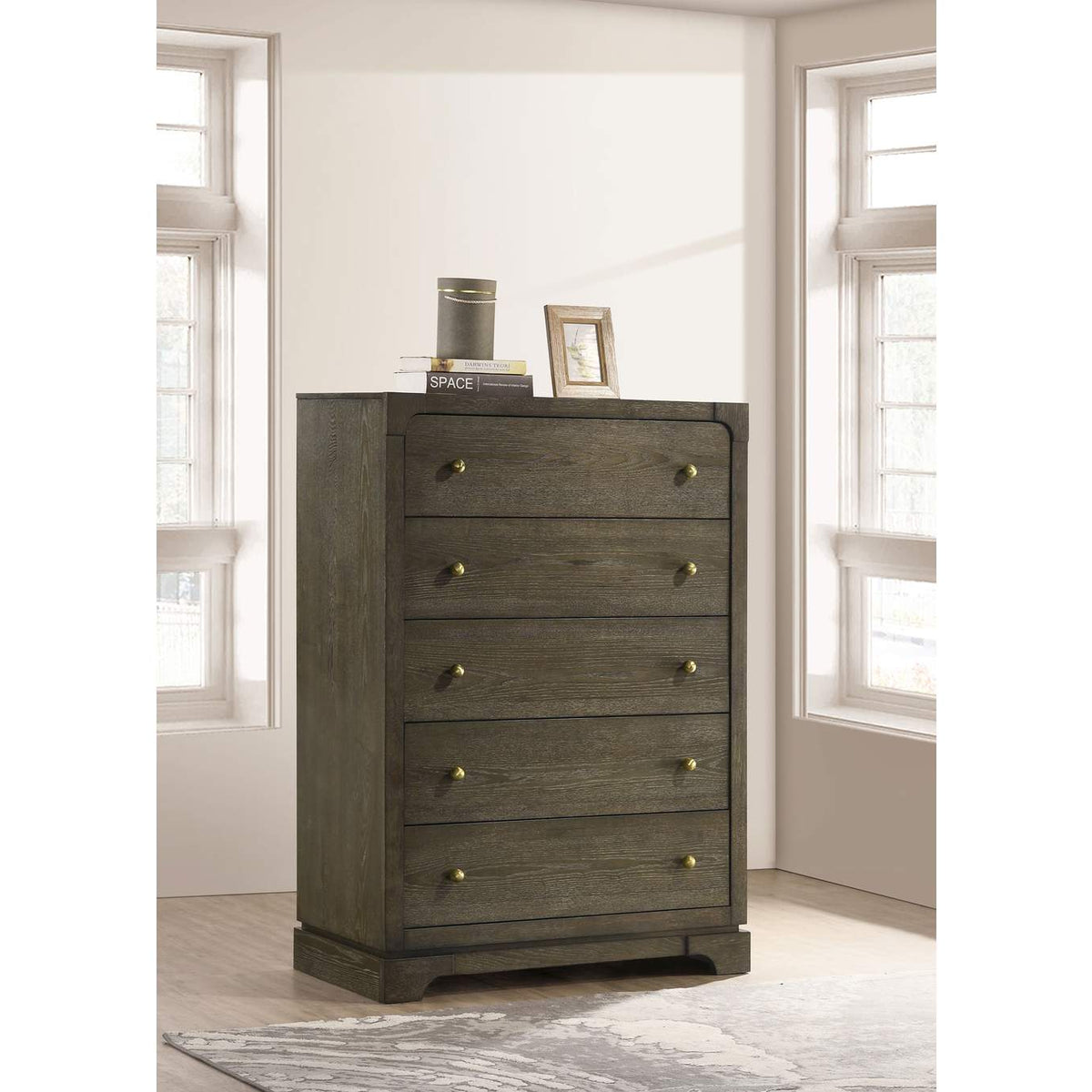 224935 Gran Park 5-drawer Bedroom Chest of Drawers Dark Cocoa