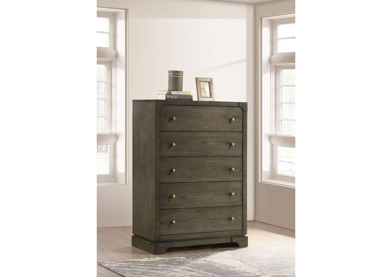 224935 Gran Park 5-drawer Bedroom Chest of Drawers Dark Cocoa