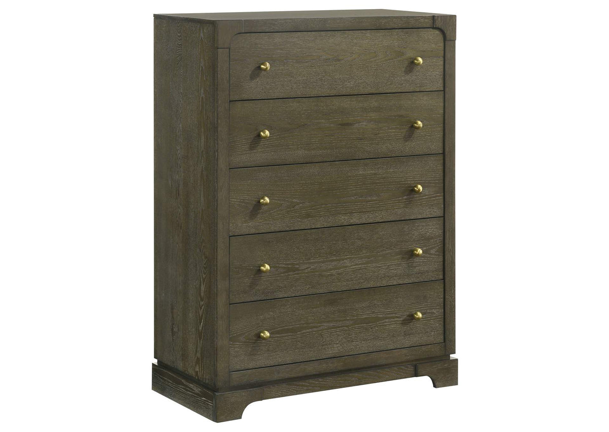 224935 Gran Park 5-drawer Bedroom Chest of Drawers Dark Cocoa