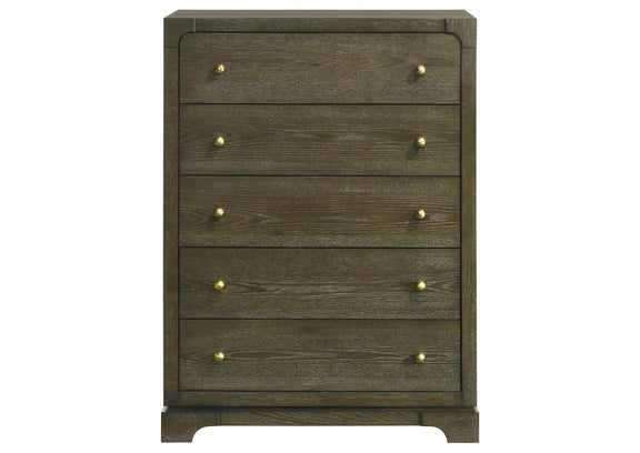 224935 Gran Park 5-drawer Bedroom Chest of Drawers Dark Cocoa