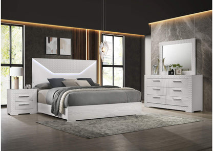 224941KE-S4 Ives 4-piece Eastern King Bedroom Set White High Gloss