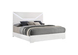 224941KE Ives Eastern King Panel Bed LED Headboard White High Gloss