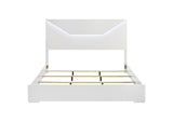 224941KE Ives Eastern King Panel Bed LED Headboard White High Gloss