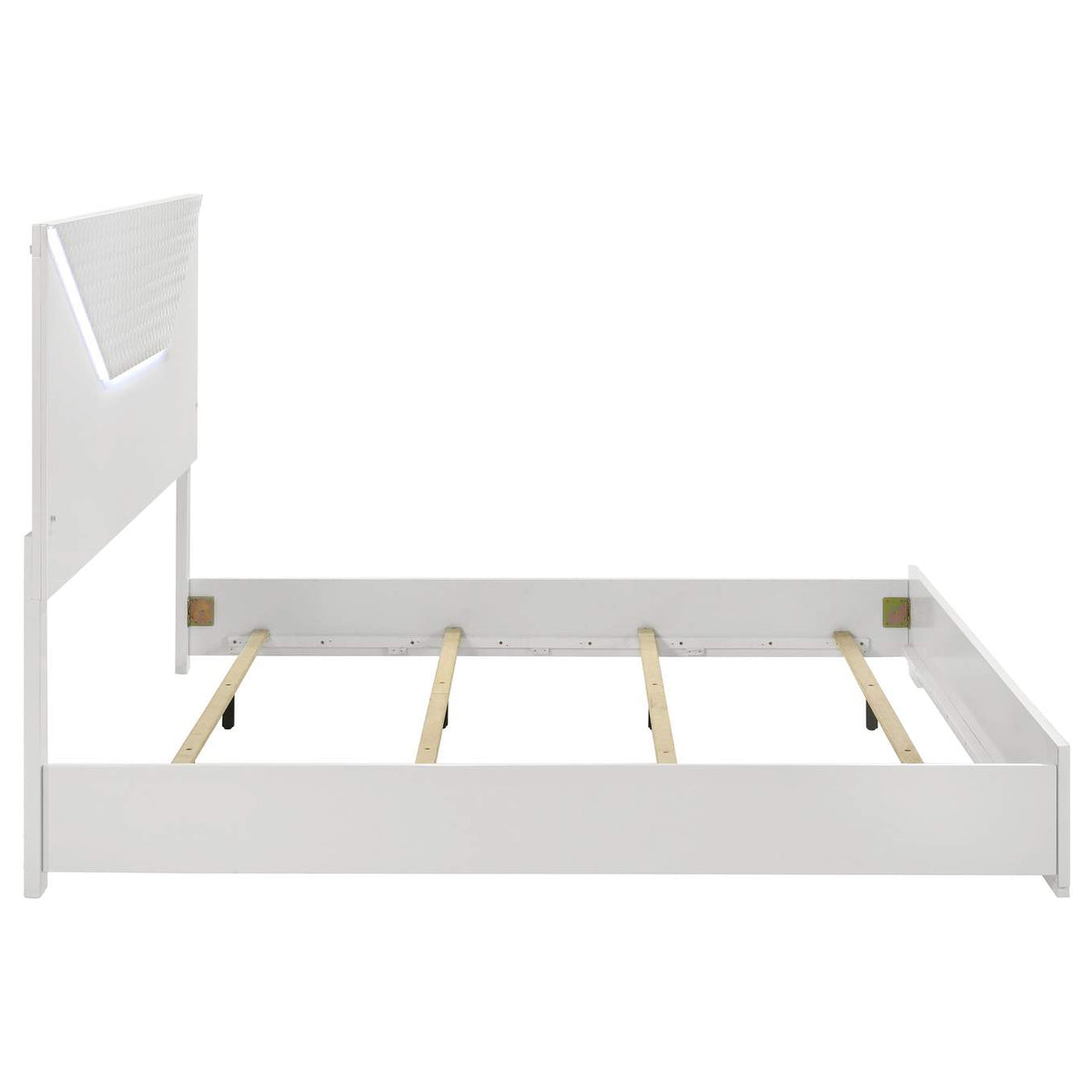 224941KE Ives Eastern King Panel Bed LED Headboard White High Gloss