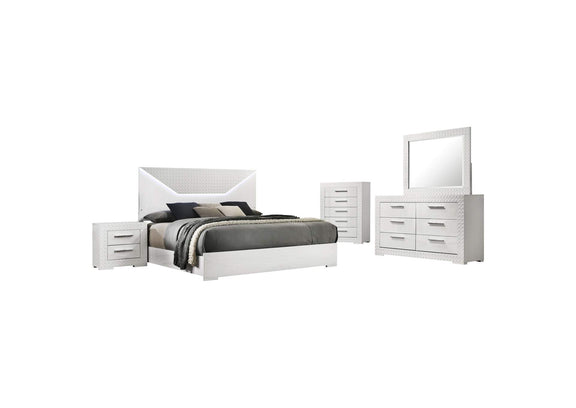 224941Q-S5 Ives 5-piece Queen Bedroom Set White High Gloss
