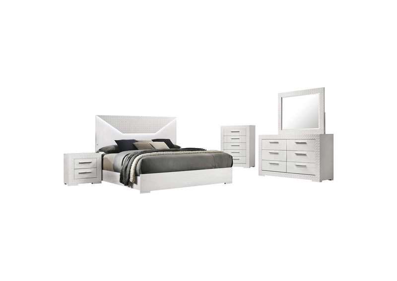 224941Q-S5 Ives 5-piece Queen Bedroom Set White High Gloss