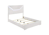 224941Q Ives Queen Panel Bed LED Headboard White High Gloss