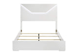 224941Q Ives Queen Panel Bed LED Headboard White High Gloss