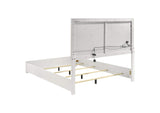 224941Q Ives Queen Panel Bed LED Headboard White High Gloss