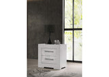 224942 Ives 2-drawer Nightstand Bedside Table White High Gloss