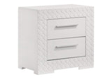 224942 Ives 2-drawer Nightstand Bedside Table White High Gloss