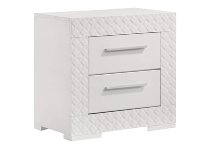 224942 Ives 2-drawer Nightstand Bedside Table White High Gloss