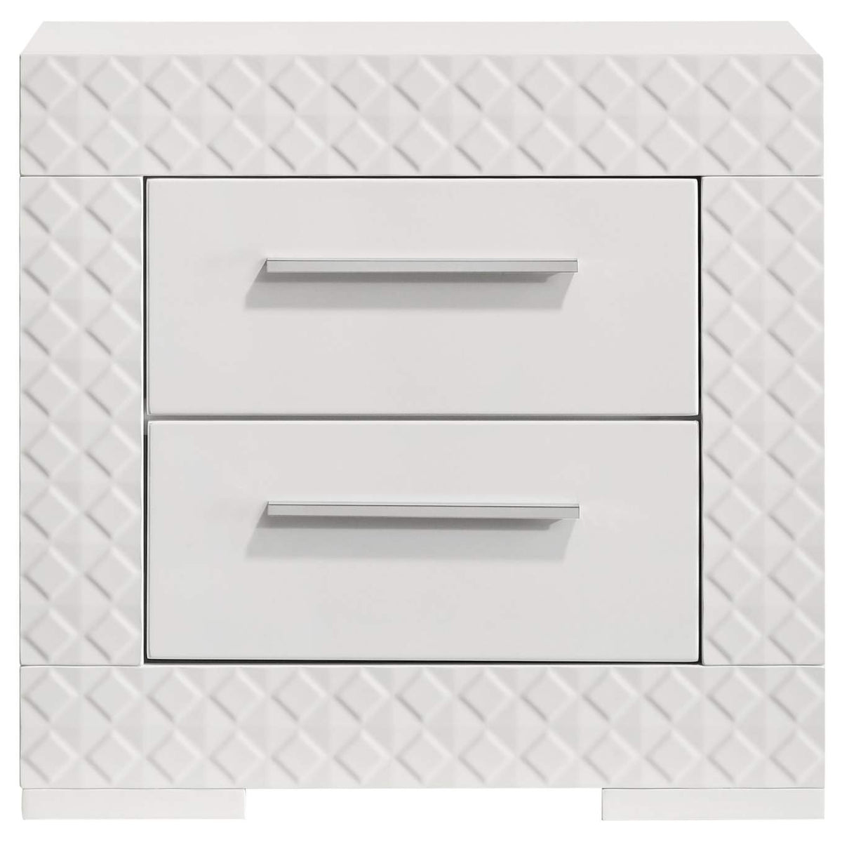 224942 Ives 2-drawer Nightstand Bedside Table White High Gloss