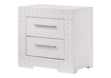 224942 Ives 2-drawer Nightstand Bedside Table White High Gloss