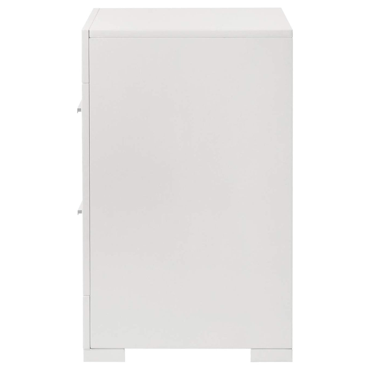 224942 Ives 2-drawer Nightstand Bedside Table White High Gloss