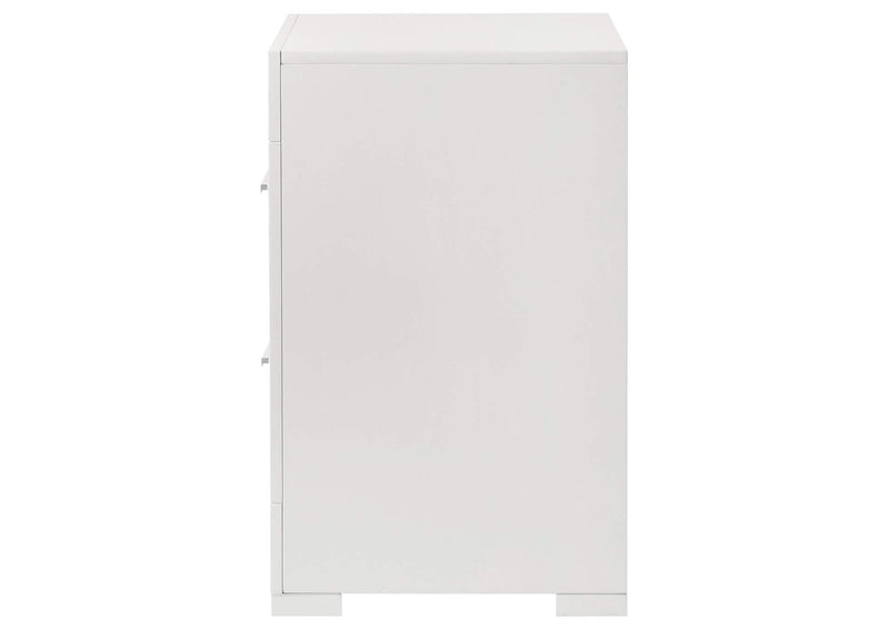 224942 Ives 2-drawer Nightstand Bedside Table White High Gloss