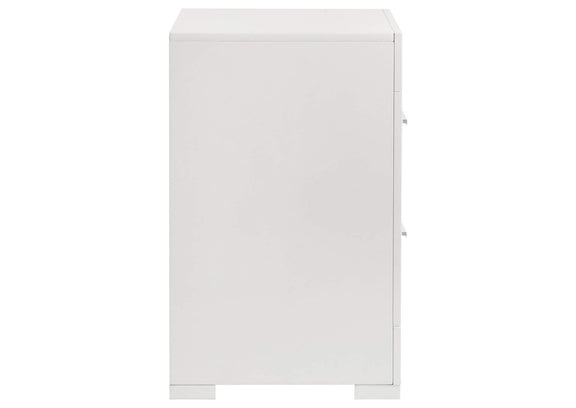 224942 Ives 2-drawer Nightstand Bedside Table White High Gloss