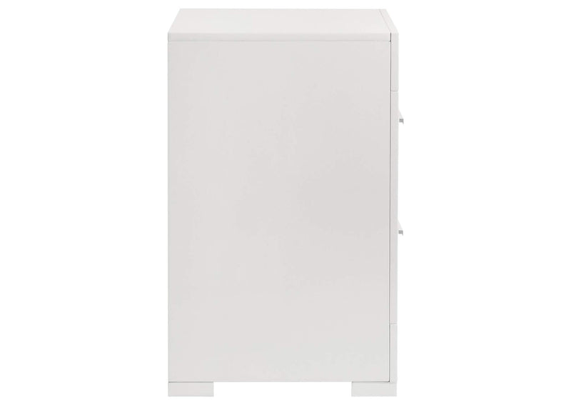 224942 Ives 2-drawer Nightstand Bedside Table White High Gloss