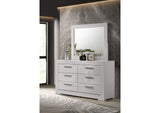 224943M Ives 6-drawer Dresser and Mirror White High Gloss