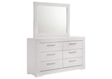 224943M Ives 6-drawer Dresser and Mirror White High Gloss