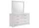 224943M Ives 6-drawer Dresser and Mirror White High Gloss