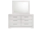224943M Ives 6-drawer Dresser and Mirror White High Gloss