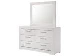 224943M Ives 6-drawer Dresser and Mirror White High Gloss