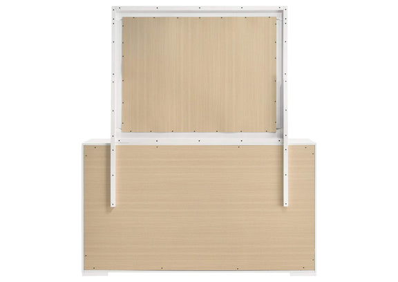 224943M Ives 6-drawer Dresser and Mirror White High Gloss