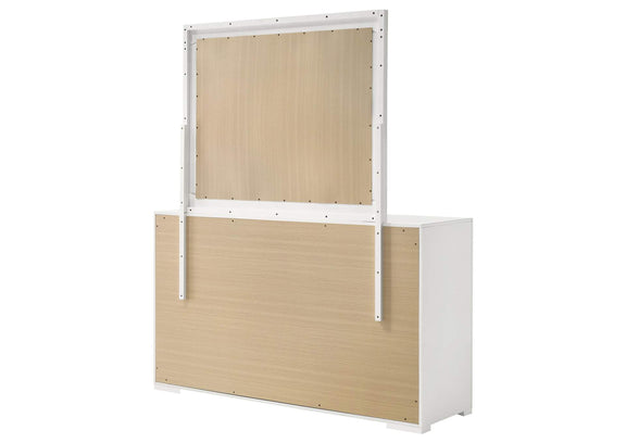 224943M Ives 6-drawer Dresser and Mirror White High Gloss