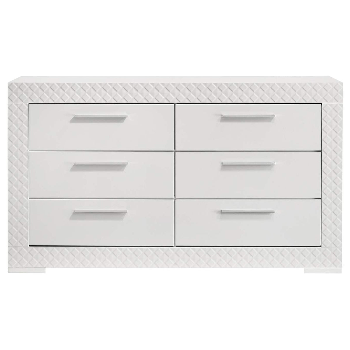 224943 Ives 6-drawer Dresser Cabinet White High Gloss